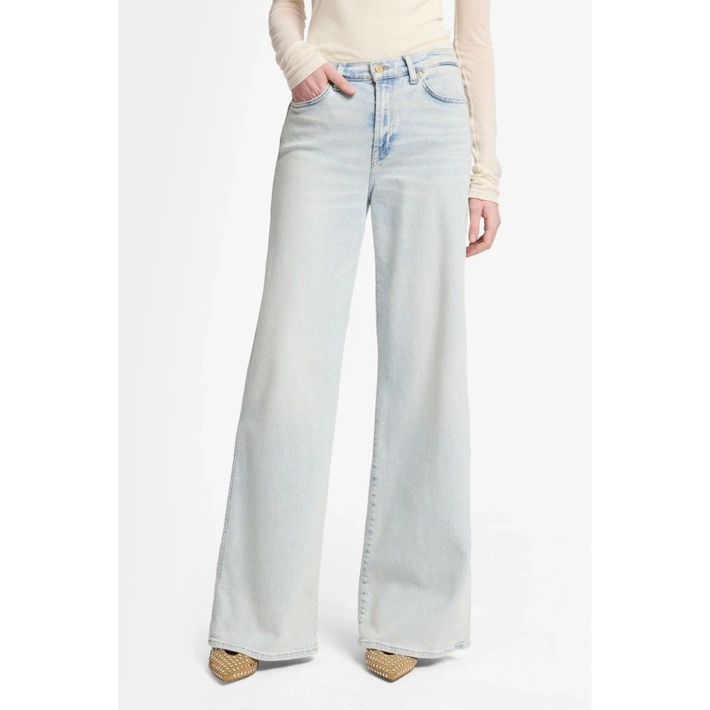 7 FOR ALL MANKIND High Waist Wide Leg‎ Jeans in Lotta Vintage Maui Women 25 $278